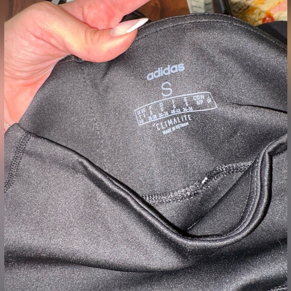 Adidas Black Leggings with Logo Detail Striped leg - Picture 3 of 3